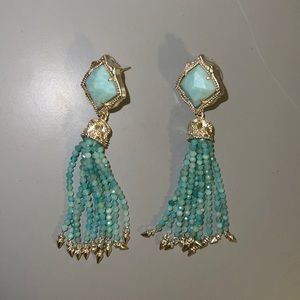 Kendra Scott Gold and Mint Green Misha Earrings